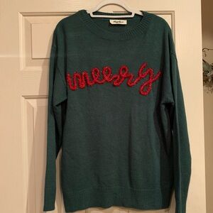 Christmas Sweater with Red Embroidery